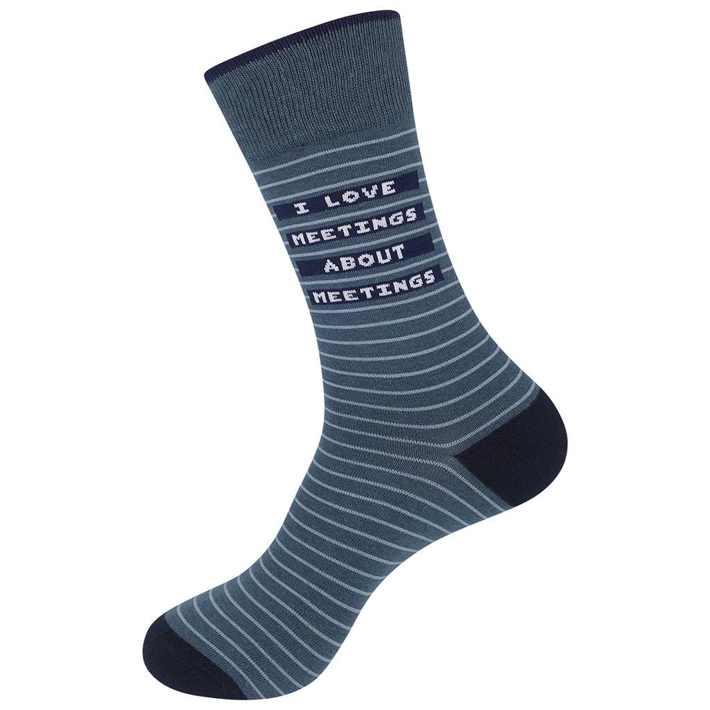 I Love Meetings About Meetings Socks | Funny Unisex Socks - HER Home Design Boutique